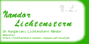 nandor lichtenstern business card