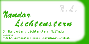 nandor lichtenstern business card